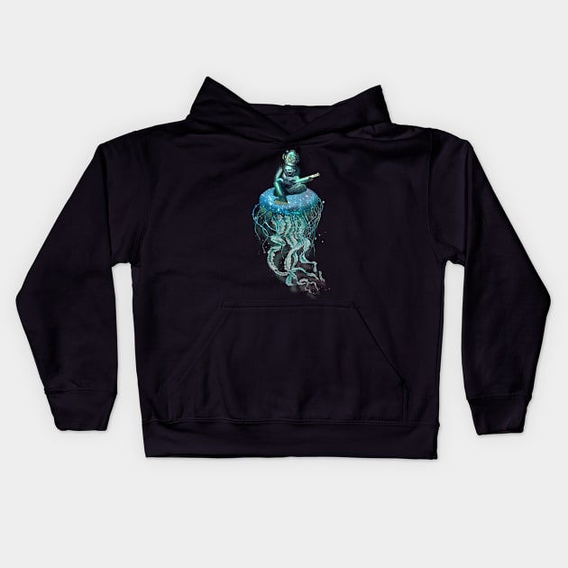 Music in the Deep (Deep Sea Diver) Kids Hoodie by Samcole18